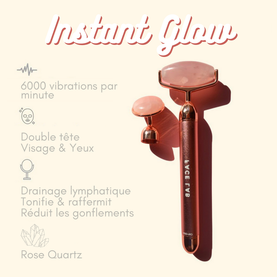 Instant Glow Vibrating Rose Quartz Facial Roller